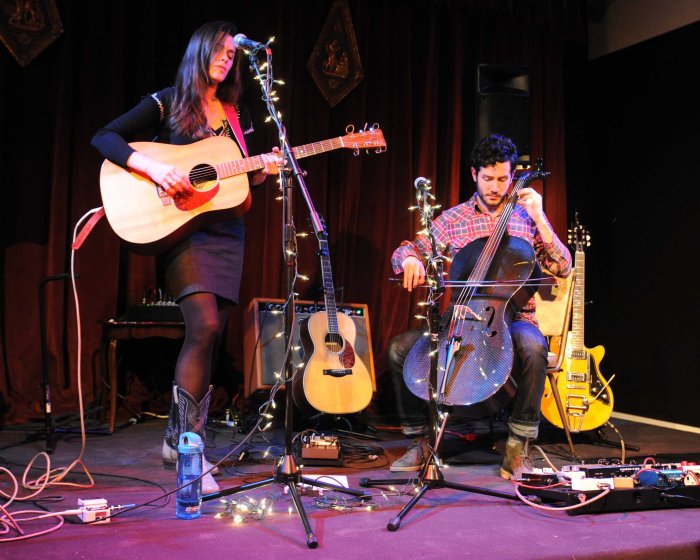 Caitlin Canty and Harris Paseltiner perform at Merchants Hall in Rutland, VT. (Anthony Edwards / photo)
